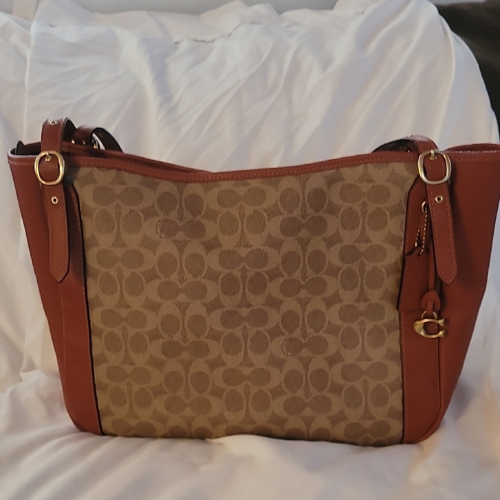 Coach Brown and Tan Shoulder Bag